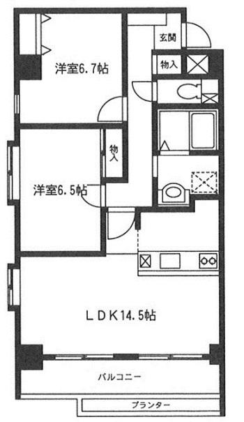 LA・FORTUNA(2LDK/3階)の間取り写真