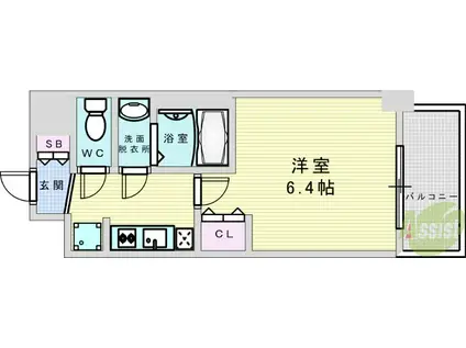 プレサンス西中島南方セレスト(1K/6階)の間取り写真