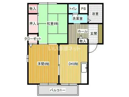 サンモールコーポ(2DK/1階)の間取り写真