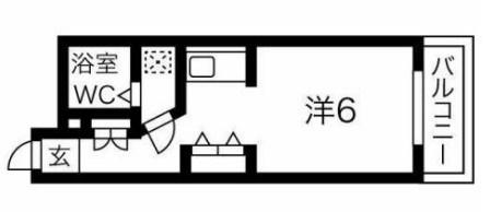 ハッピーコート栄町(ワンルーム/6階)の間取り写真