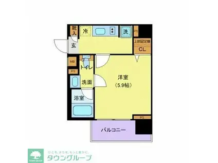 LOG武蔵小杉(1K/7階)の間取り写真