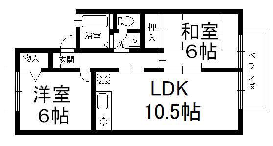 セジュール久我(2LDK/2階)の間取り写真