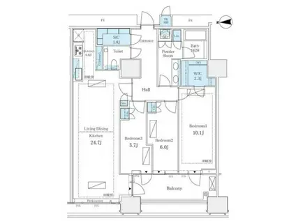 三田ガーデンヒルズ イーストヒル(3LDK/9階)の間取り写真