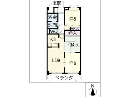 セントラルコート佳日(3LDK/4階)の間取り写真