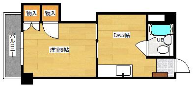 SIMPLE LIFE EMI (1DK/2階)の間取り写真