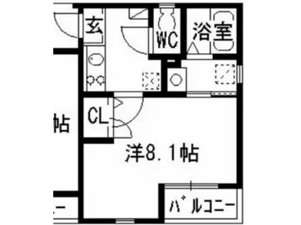 ヨーロピアンシャレー城南(1K/2階)の間取り写真