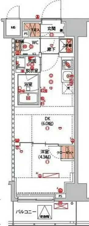 ハーモニーレジデンス新宿早稲田ザ・ガーデン 8階階 間取り
