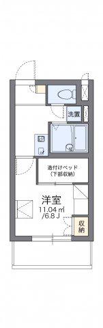 レオパレスヴィルヌーブ川崎B(1K/1階)の間取り写真