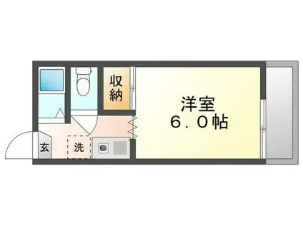 コンフレール半田(1K/1階)の間取り写真