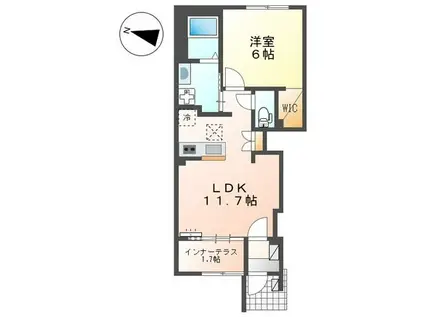 ディモーラ(1LDK/1階)の間取り写真