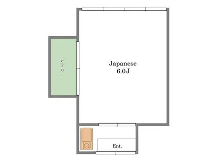 本沢荘(ワンルーム/2階)の間取り写真