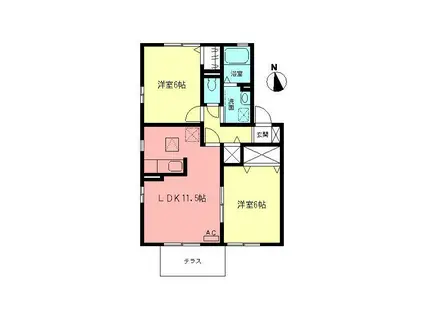 ドエル・HIRO(2LDK/1階)の間取り写真