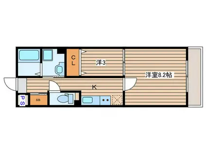 フレグランス小田原(2K/4階)の間取り写真