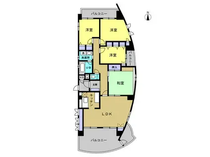 リアライズ芦屋東山(4LDK/3階)の間取り写真