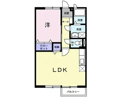 サンビレッジ A(1LDK/2階)の間取り写真