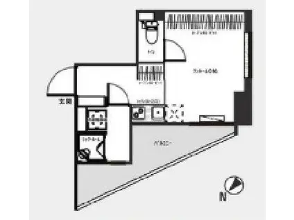 ワコーレハーバーシティ元町(ワンルーム/4階)の間取り写真