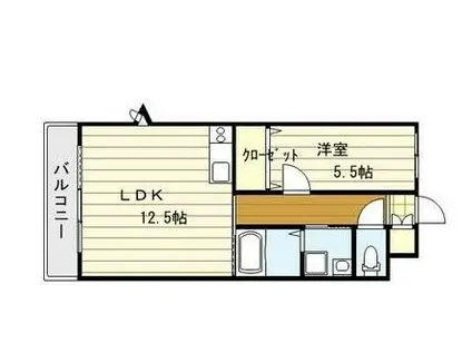 トレステーラ宇佐中央(1LDK/3階)の間取り写真