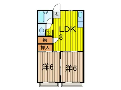 スターハイツ(2DK/2階)の間取り写真