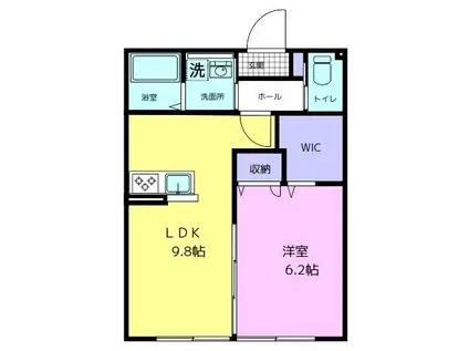 FLORA A(1LDK/1階)の間取り写真