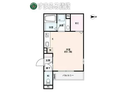 ONES (ワンルーム/2階)の間取り写真