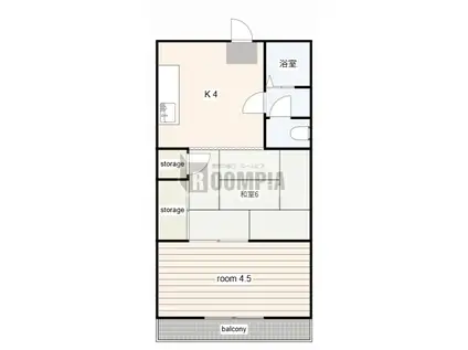 アネックスヤブタ(2K/6階)の間取り写真