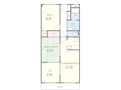 シャンテ小倉(3LDK/3階)の間取り写真