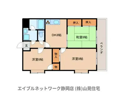 ガーデンコート壱番館(3DK/3階)の間取り写真