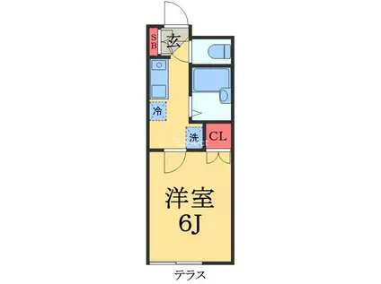 エースハイツ(1K/1階)の間取り写真