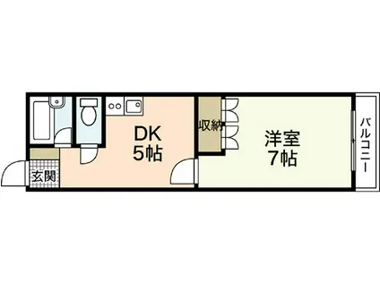 フィローセあさひ(1DK/3階)の間取り写真