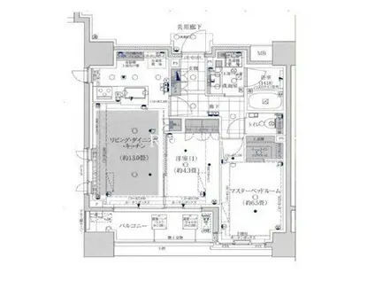 ルフォン築地 ザ・レジデンス(2LDK/5階)の間取り写真