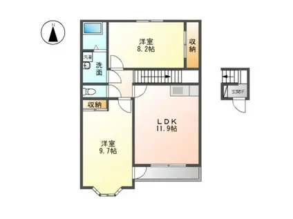 WILL PARK(2LDK/2階)の間取り写真