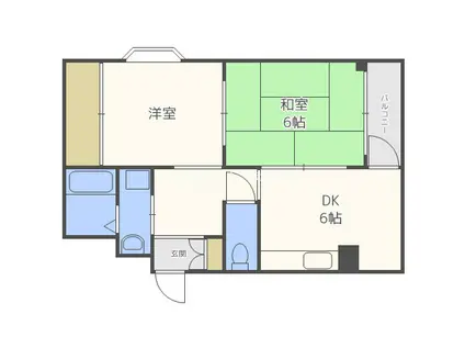 メゾンドT4(2DK/4階)の間取り写真