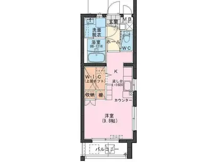 RIVIERE CHAMP 元宮(ワンルーム/1階)の間取り写真