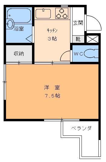 ACTY竹原(1K/4階)の間取り写真