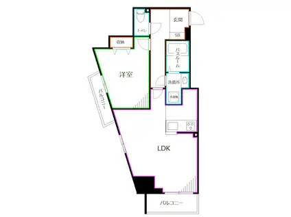 テラス阿佐ヶ谷(1LDK/2階)の間取り写真