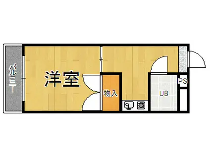 ロイヤルメゾン武庫之荘Ⅶ(1K/3階)の間取り写真