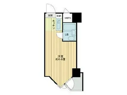 東京ベイビュウ(ワンルーム/6階)の間取り写真