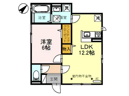グレースC棟(1LDK/1階)の間取り写真