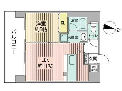 マストライフ知事公館(1LDK/6階)の間取り写真