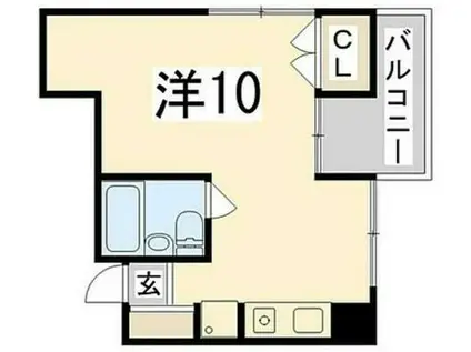 ジュネス姫路I(ワンルーム/7階)の間取り写真