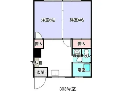 コーポ入舟(2DK/3階)の間取り写真