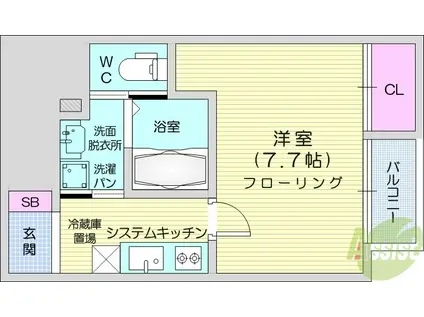 DOVE(1K/1階)の間取り写真