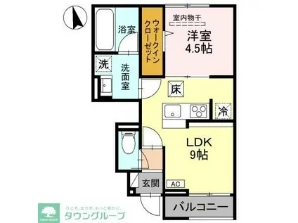 HYDRANGEA(1LDK/1階)の間取り写真