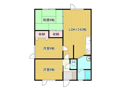 ハイツ晃(3LDK/2階)の間取り写真