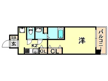 W-STYLE神戸II(1K/10階)の間取り写真