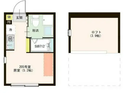 アーバンレジデンス光が丘(ワンルーム/2階)の間取り写真
