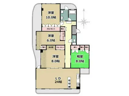 ハイツ中町(4LDK/2階)の間取り写真