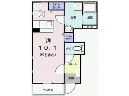 ニューポテトハウス(ワンルーム/1階)の間取り写真