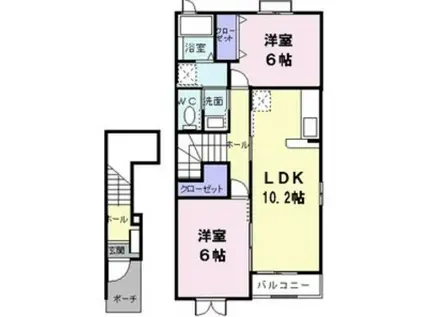 メゾン清里(2LDK/2階)の間取り写真