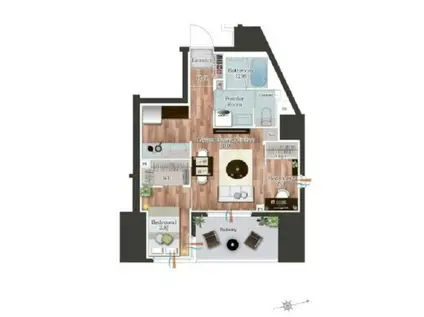 デュオフラッツ池尻大橋ノリス(2LDK/7階)の間取り写真